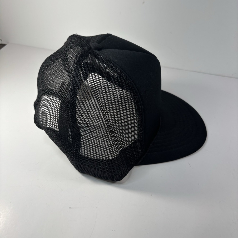 Vintage 90s Black Trucker Hat G Logo Snapback Cap Adult Adjustable Retro Mesh - Picture 3 of 6